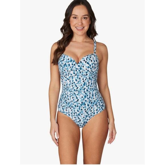 Nip Tuck Swim Sz‎ 6 Isla One Piece Ruched Swimsuit Beach Pool Crusie - Picture 1 of 7